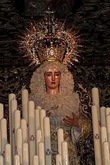 Virgen de la O de la Semana Santa de Sevilla.