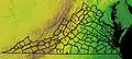 Mapa topográfico de los condados de Virginia