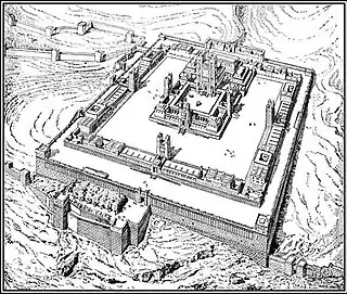 El plano del Templo en la visión de Ezequiel dibujado por el arquitecto y biblista francés del siglo XIX Charles Chipiez.