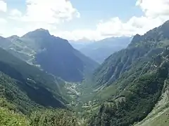 Valbondione, en el parque de los Alpes de Bérgamo