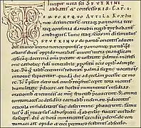 Codex Vindobonensis 1064, con la Vita Sancti Severini ("vida de San Severino).