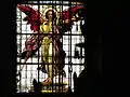 Vidriera del arcángel Uriel en la Catedral de Puebla, Puebla de Zaragoza.