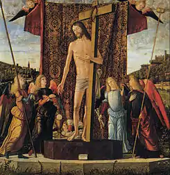 Cristo entre cuatro ángeles con los instrumentos de la Pasión, de Vittore Carpaccio.