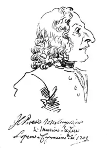 Caricatura del compositor Antonio Vivaldi, 1723