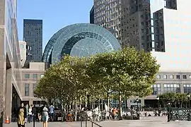 Exterior del Winter Garden Atrium desde la plaza del World Financial Center