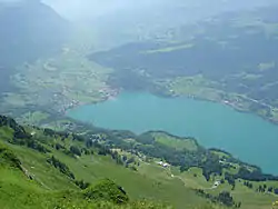 El lago y Walenstadt vistos desde la sierra