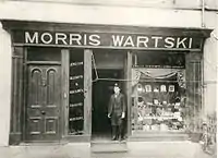 Primera tienda de Morris Wartski en High Street, Bangor, Gales