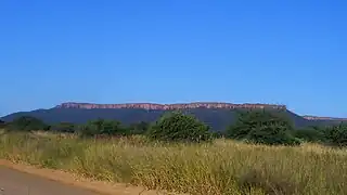 La meseta de Waterberg.