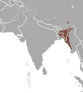 Distribución de H. hoolock