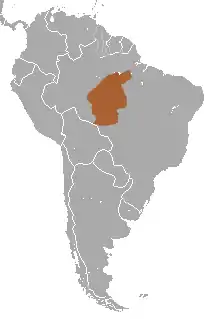 Distribución del sakí de nariz blanca