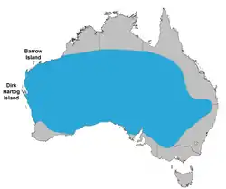 Distribución de Malurus leucopterus.