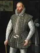 Retrato de Walter Raleigh, de William Segar, 1598.