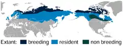 Distribución del lagópodo comúnBirdLife International and NatureServe (2014) Bird Species Distribution Maps of the World. 2012. Lagopus lagopus. In: IUCN 2015. The IUCN Red List of Threatened Species. Version 2015.2. http://www.iucnredlist.org. Downloaded on 8 July 2015.