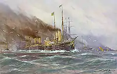 El yate SMY Hohenzollern I, sobre 1888.