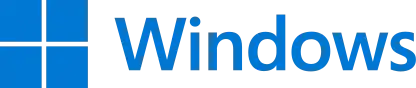 El logotipo de Windows contiene un icono azul que representa una ventana estilizada de cuatro paneles, con la palabra Windows en color azul.