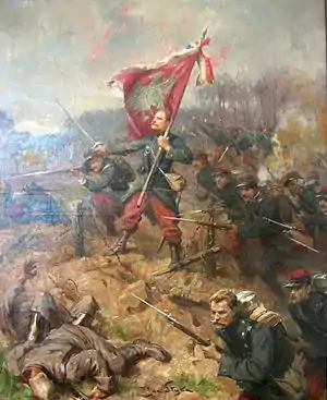 Muerte de Władysław Szujski en la batalla de Sillery