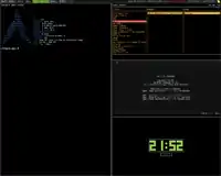 Window Manager From Scratch (WMFS) con Vim , urxvt , tty-clock y ncmpcpp abiertos