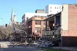 Edificios caídos en Christchurch.