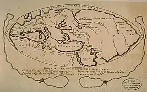 Mapa del mundo dibujado según las ideas de Posidonio