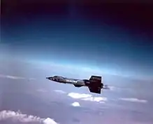 Avión experimental North American X-15 en vuelo.