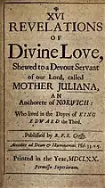 XVI Revelations of Divine Love (title page, 1670 edition)
