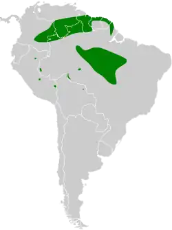 Distribución geográfica del saltarín negro.