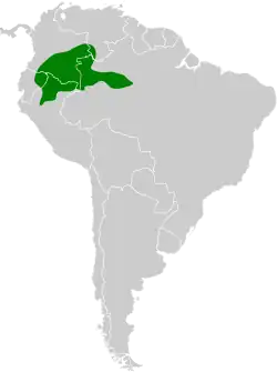 Distribución geográfica del trepatroncos ocelado septentrional.