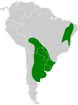 Distribución geográfica de la monjita blanca.