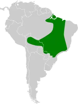 Distribución geográfica de la monjita velada.