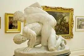 Luchadores, copia en los Uffizi.