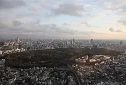 Santuario Meiji con el Parque Yoyogi.