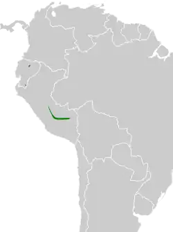 Distribución geográfica del mosquerito piquirrojo.