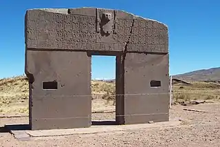 La Puerta del Sol en las ruinas de Tiahuanaco