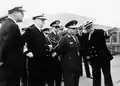El Vicealmirante Roque Saldías y el General Manuel A. Odría Presidente de la República (1948-1956). Ambos líderes compartían una visión política que buscaba la modernizar el país, donde se privilegiaba la educación, la salud pública y la seguridad nacional, así como la integración