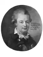 Retrato de Carl Borgenstierna en blanco y negro
