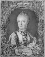 Retrato de Lovisa Ulrika en blanco y negro