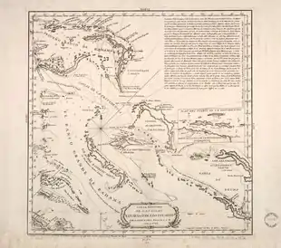 Mapa histórico de las Islas Lucayas por D. Juan López, año 1782.
