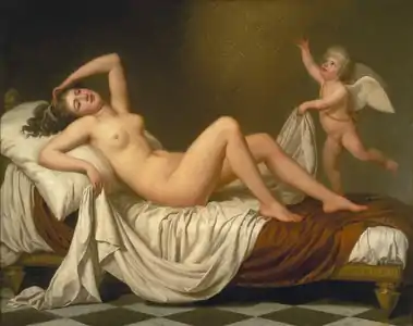 Dánae y la lluvia de oro de Adolf Ulrik Wertmüller, 1787.