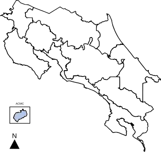 Ubicación del área en Costa Rica.