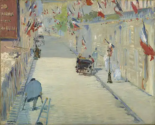 Edouard Manet: La Rue Mosnier aux drapeaux o le 30 juin 1878, Rue de Berne