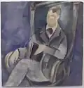 Aleksandr Shevchenko, Retrato cubista de un hombre en una silla, 1914