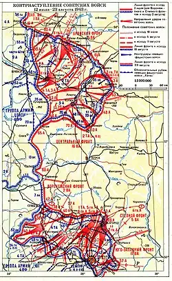 Contraofensiva del Ejército Rojo tras frustrar la operación Ciudadela germana.