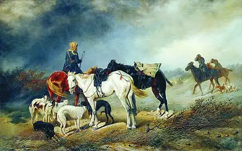 Cazadores en la estepa (1873)