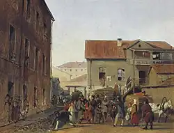 'Músicos callejeros', boceto de Alexei Filippovich Chernyshev (ca. 1860).