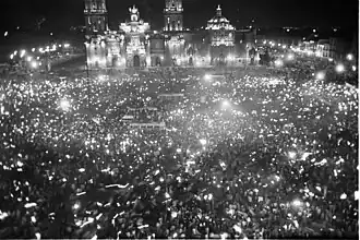 Catedral durante las manifestaciones del movimiento de 1968.