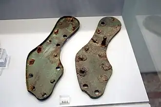 Antiguas suelas de bronce del imperio griego