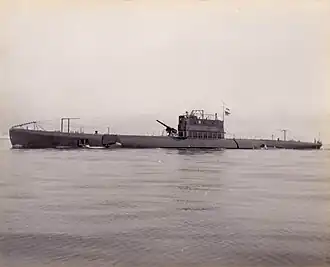 El submarino Humaytá en 1940, era un submarino de clase Balilla modificado construido en Italia para la Armada de Brasil.