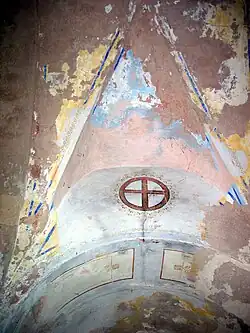 Detalle de luneto en una capilla de la iglesia parroquial de Arroyo Cerezo, Castielfabib (Valencia).
