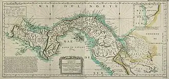 Mapa de Panamá del año 1785.