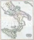 El sur de Italia en 1814.